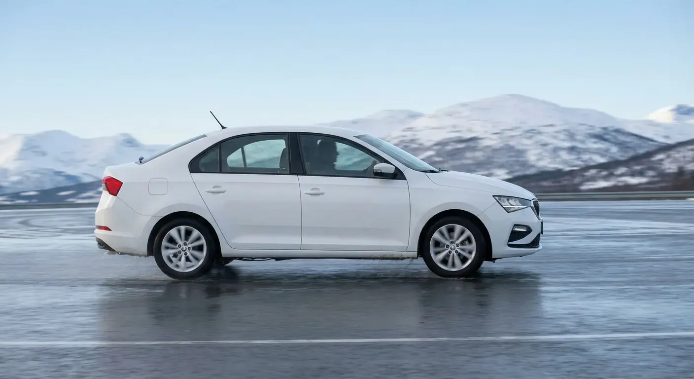 Sikkerhetskurs på bane: Dette skjer på glattkjøringen - Featured Image